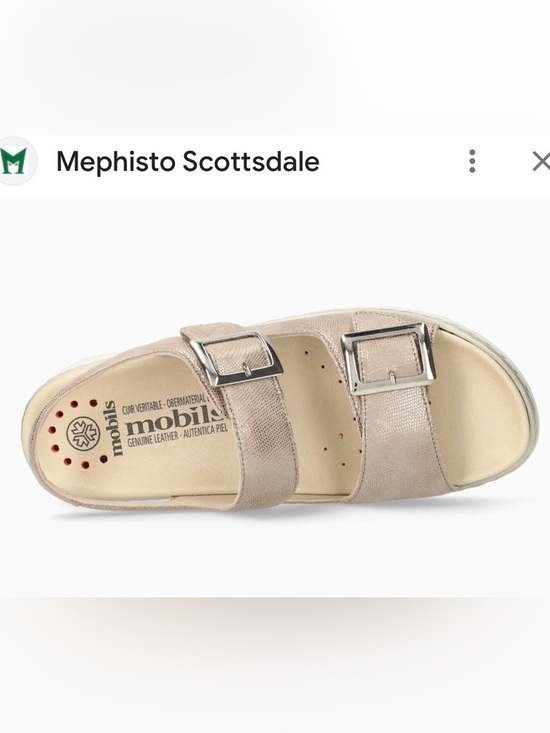 Mephisto Shoes - Mephisto Beige Leather Dual-Buckle Comfort Sandal